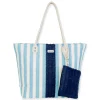 Blue, Paper Straw Shoulder Tote | CE6695 B
