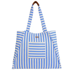 Blue, Poly-Cotton Shoulder Tote | CE6659 B