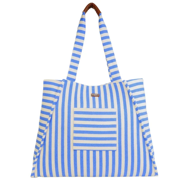 Blue, Poly-Cotton Shoulder Tote | CE6659 B