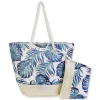 Blue, Poly/Jute/Paper Straw Shoulder Tote | CJ8890 A