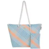 Blue, PP Straw Shoulder Tote | CE6660 A