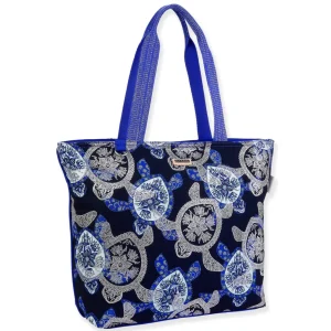 Blue, Shoulder Tote Layered Turtles | SNS6880 B