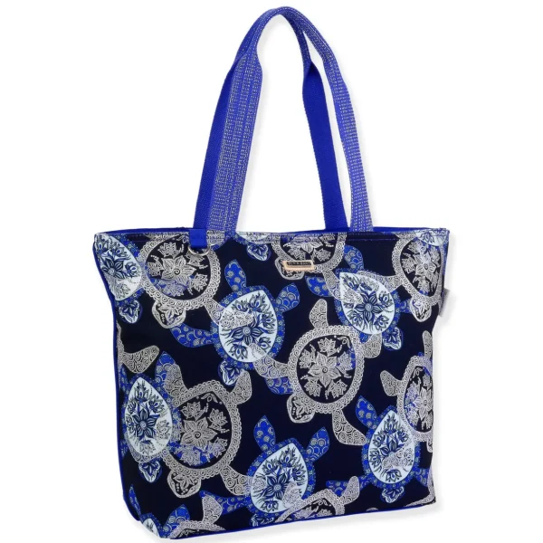 Blue, Shoulder Tote Layered Turtles | SNS6880 B