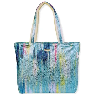 Blue, Shoulder Tote Ombre Crushed Foil | SNS6820 C