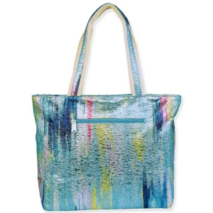 Blue, Shoulder Tote Ombre Crushed Foil | SNS6820 C