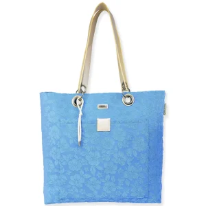Blue, Terry/Polyester Shoulder Tote | CE6615 B