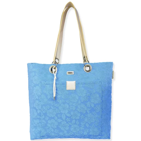 Blue, Terry/Polyester Shoulder Tote | CE6615 B