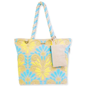 Blue/Yellow, Shoulder Tote Vintage Motif | SNS6610 B