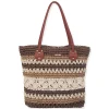 Brown, Paper Straw Handbag | CE6654 A