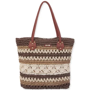 Brown, Paper Straw Handbag | CE6654 A