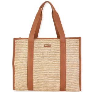 Charlee | Poly Straw Shoulder Tote | CE6578