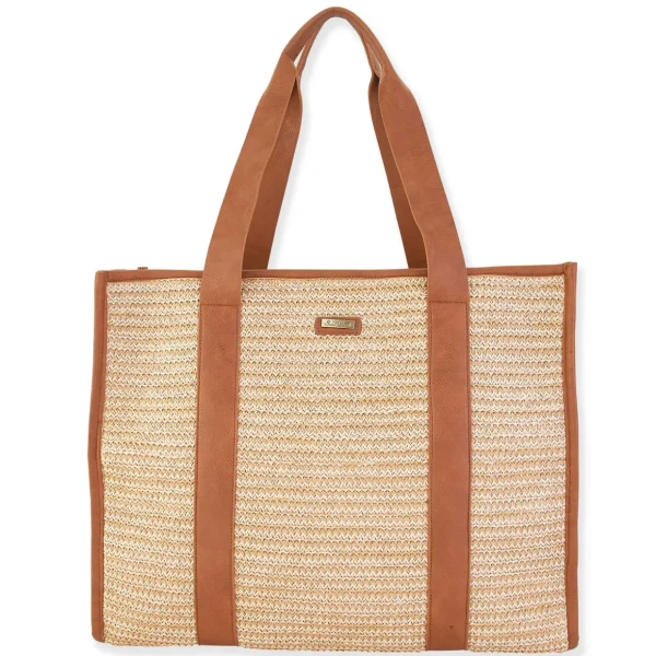 Charlee | Poly Straw Shoulder Tote | CE6578