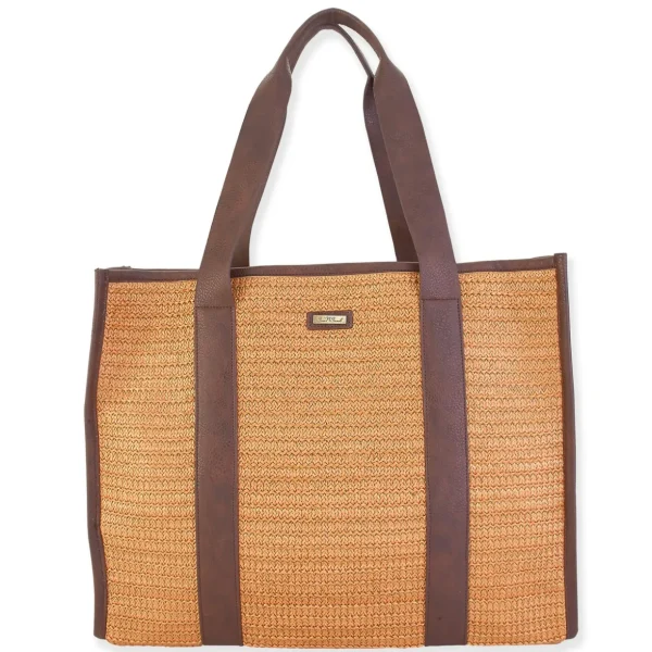 Charlee | Poly Straw Shoulder Tote | CE6578