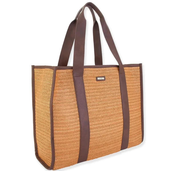 Charlee | Poly Straw Shoulder Tote | CE6578