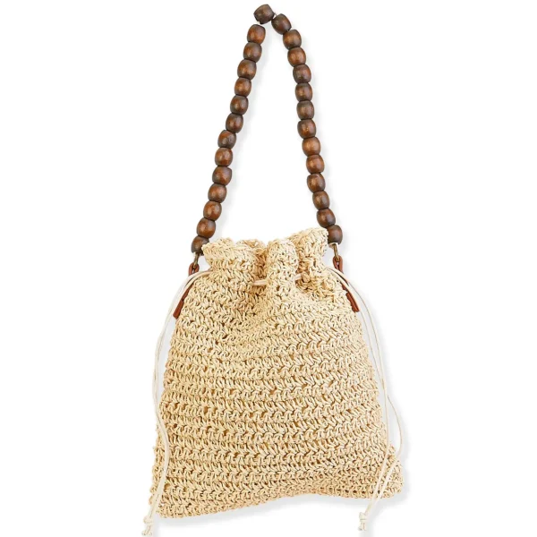 Cordoba | Natural Crochet Drawstring Wristlet | CE6510