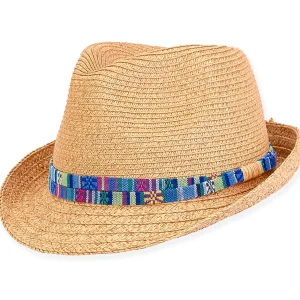 Ethan | Young Boy Paper Braid Fedora Hat | HK454