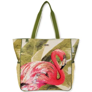 Flamingo With Palm, Shoulder Tote | SD4820