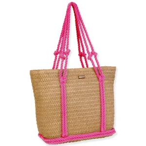 Fuchsia, Paper Straw Handbag | CE6688 A