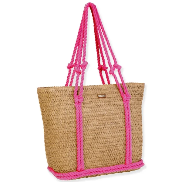 Fuchsia, Paper Straw Handbag | CE6688 A