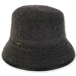 Gaia | Women's Poly Fabric Bucket Faux Leather Trim | AD1611