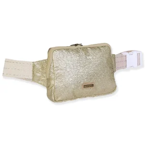 Gold, Crossbody Belt Bag Crushed Metallic | SNS6860 B