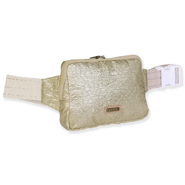 Gold, Crossbody Belt Bag Crushed Metallic | SNS6860 B