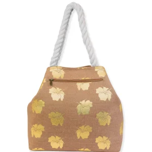 Gold, Gap Tote Metallic Hibiscus | SNS6870 A