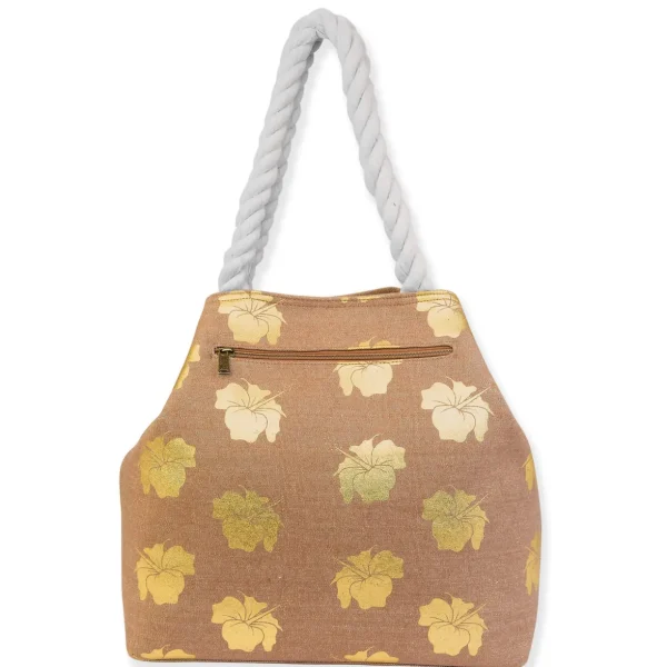 Gold, Gap Tote Metallic Hibiscus | SNS6870 A