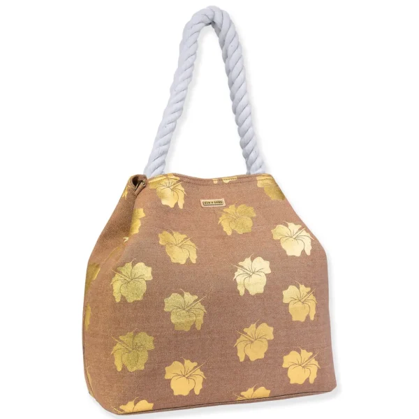 Gold, Gap Tote Metallic Hibiscus | SNS6870 A