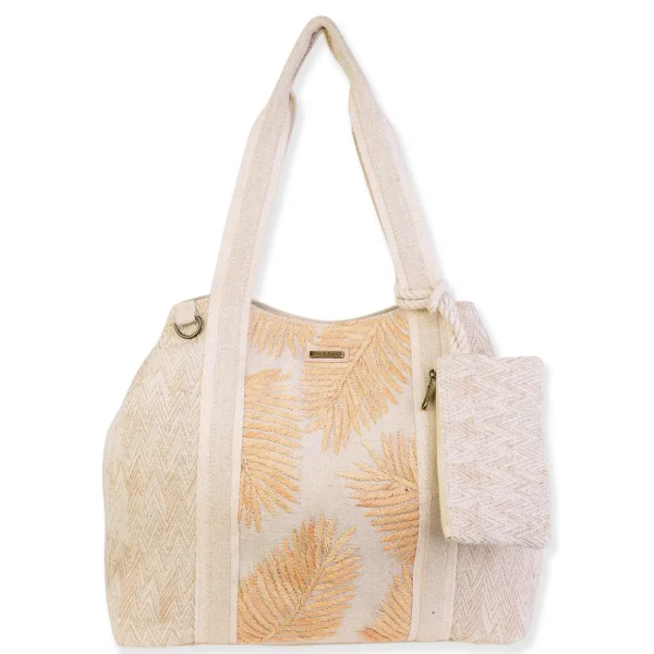 Gold Palm Leaves, Gap Tote Embroidered Palms | SNS6640 A