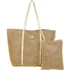 Gold, Paper/Metallic Crochet Shoulder Tote | CE6694 B