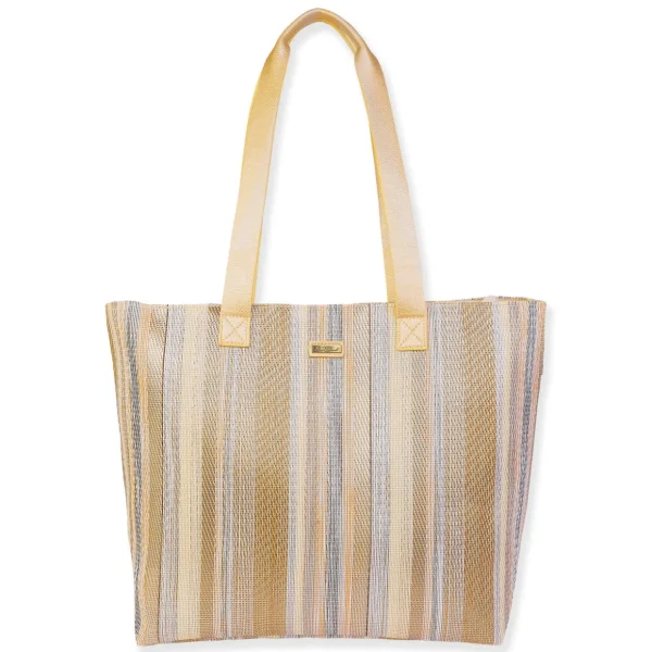 Gold, Poly Mesh Shoulder Tote | CE6619 B