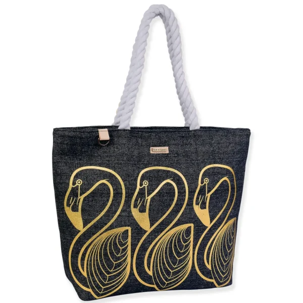 Gold, Shoulder Tote Metallic Flamingo | SNS6873 A