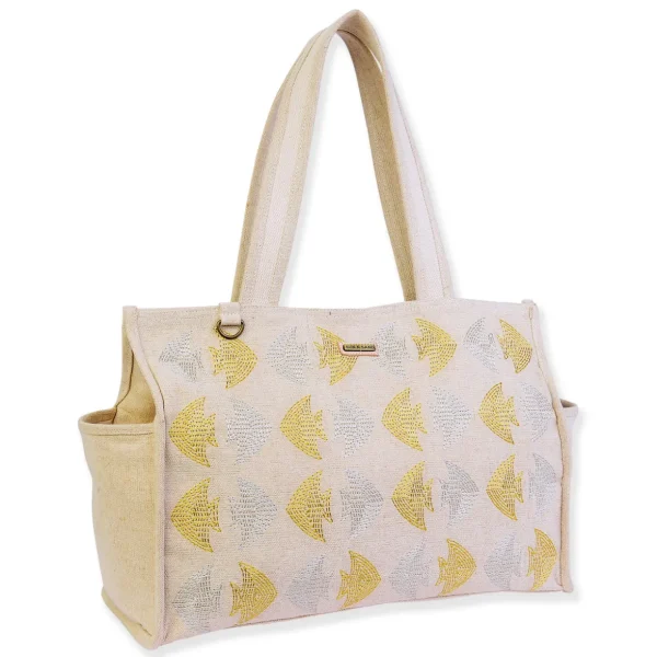 Gold, Shoulder Tote School of Fish | SNS6660 A