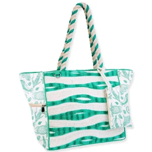 Green, Oversized Tote Sea Life | SNS6740 A