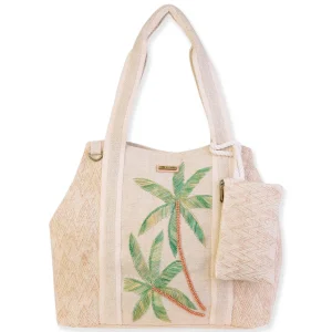 Green Palm Trees, Gap Tote Embroidered Palms | SNS6640 B