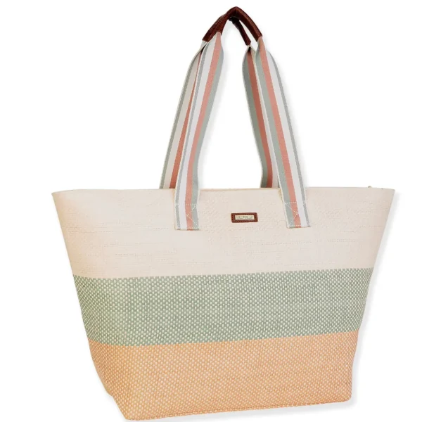 Green, Paper Straw Shoulder Tote | CE6666 B