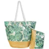 Green, Poly/Jute/Paper Straw Shoulder Tote | CJ8890 B