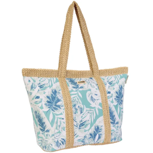 Green, Poly/PP Straw Shoulder Tote | CE6610 B