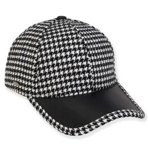Griffin | Women's Poly Fabric Faux Leather Brim Ball Cap | AD1546