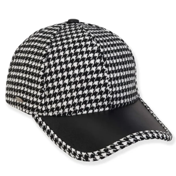 Griffin | Women's Poly Fabric Faux Leather Brim Ball Cap | AD1546