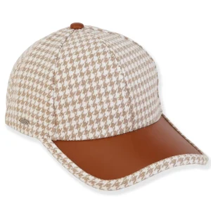 Griffin | Women's Poly Fabric Faux Leather Brim Ball Cap | AD1546