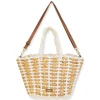 Ivory, Cotton Rope/Straw Shoulder Tote | CE6716