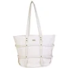 Ivory, Poly Straw Shoulder Tote | CE6634 A