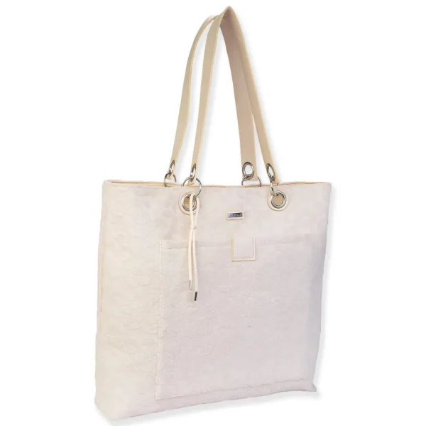 Ivory, Terry/Polyester Shoulder Tote | CE6615 A