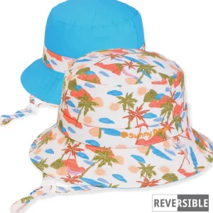 Kid's Hats | Infant Boy | Palm Tree, Poly Cotton Bucket, Brim 1.75" | Sunny Dayz | HK540 S