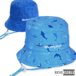 Kid's Hats | Infant Boy | Shark, Poly/Terry Bucket, Brim 2" | Sunny Dayz | HK545 L