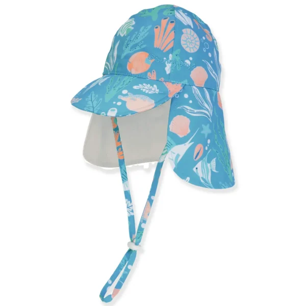 Kid's Hats | Infant Boy | Sea Life, Poly Cotton Cap w/Neck Guard, Brim 2.25" | Sunny Dayz | HK539 S