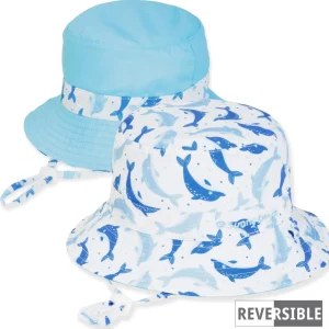 Kid's Hats | Infant Girl | Dolphin, Poly Cotton Bucket, Brim 1.75" | Sunny Dayz | HK531 S