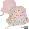 Kid's Hats | Infant Girl | Fruit & Ice Cream, Poly/Terry Bucket, Brim 1.75" | Sunny Dayz | HK543 S